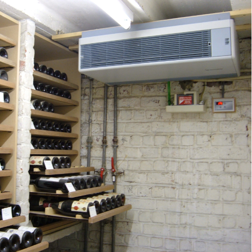 Voorbeeld van een klimaatregeling in een wijnkelder